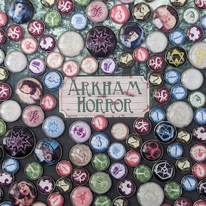 Arkham Horror The Board Game Inspired Unofficial Glass and Metal Token Pack
