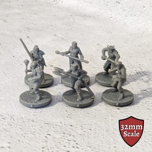 Baldur's Gate 3 inspirierte, inoffizielle, unbemalte 32-mm-Minifiguren für Dungeons & Dragons-Gruppen (6 Figuren)