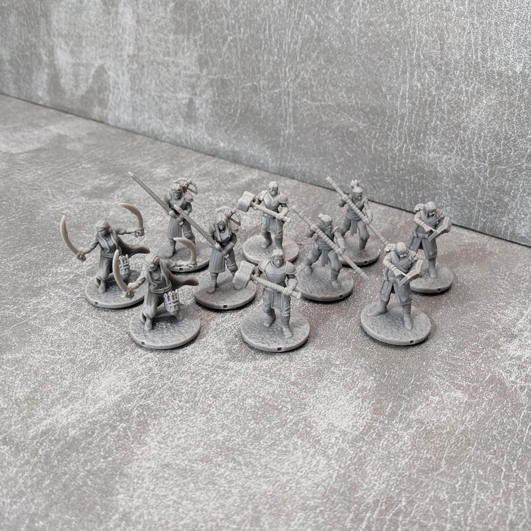 Kit De Démarrage Donjons & Dragons - 10 Figurines 32 Mm (5 Classes) - Imprimées En 3D, Non Peintes - 5