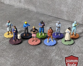 Pandemic Expansion In The Lab and State Of Emergency 32mm Unpainted Board Game Character Inspired Unofficial 7 Figure Pack