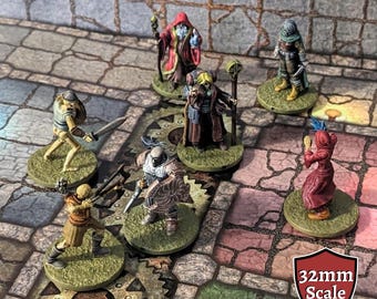 Conjuntos iniciais de mistura e combinação de 32 mm sem pintura de personagens e monstros de Dungeons and Dragons