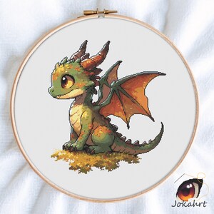 Dragon Cross Stitch Bundle PDF, Fantasy Dragon Pattern Set, Mythical DIY Gift Set, Instant Download image 4