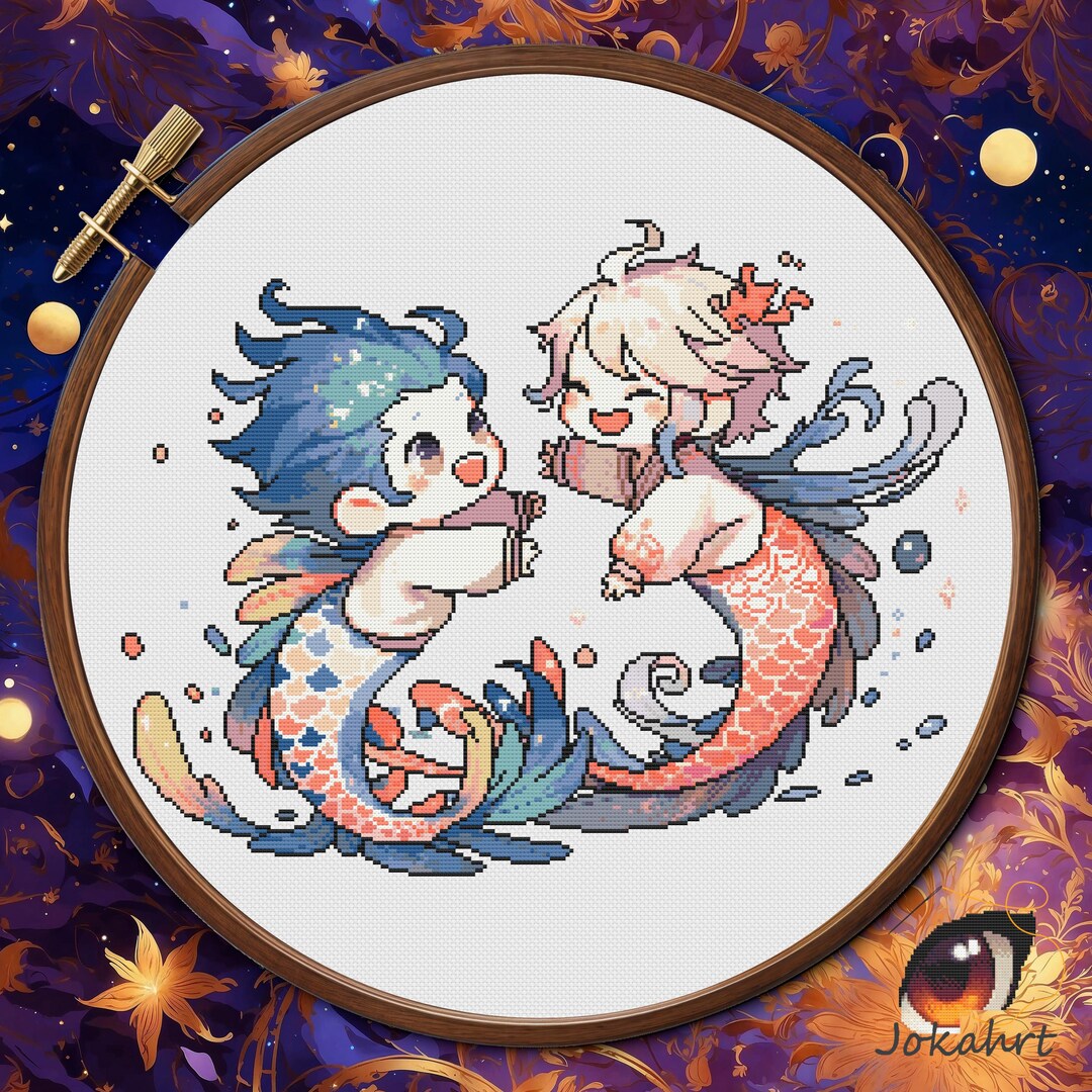 Pisces Cross Stitch Pattern PDF, Zodiac Astrology Cross Stitch, Digital ...