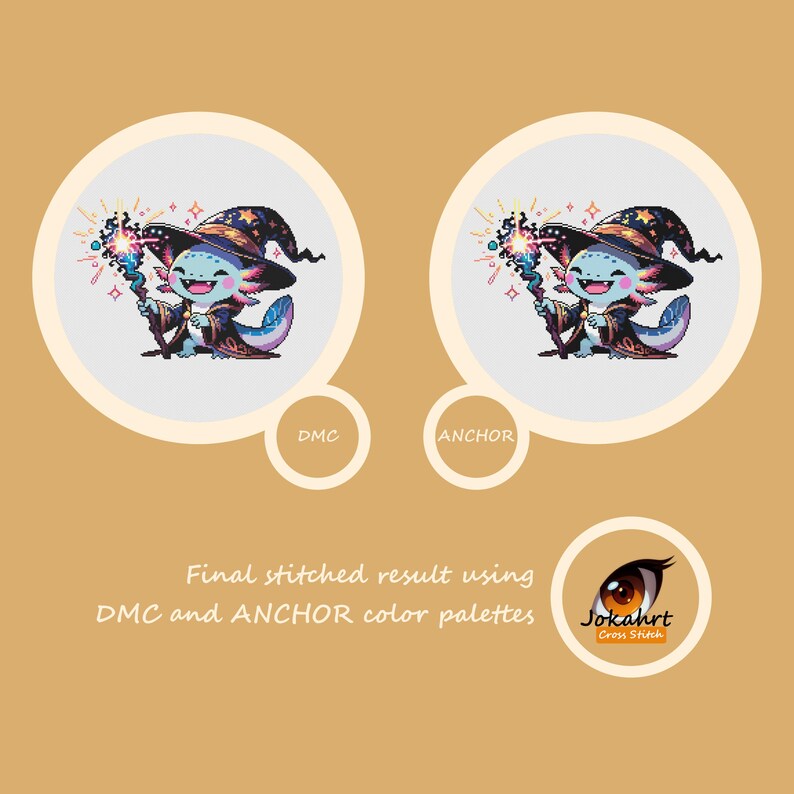 Axolotl Sorcerer Cross Stitch Pattern | PDF Download - Etsy
