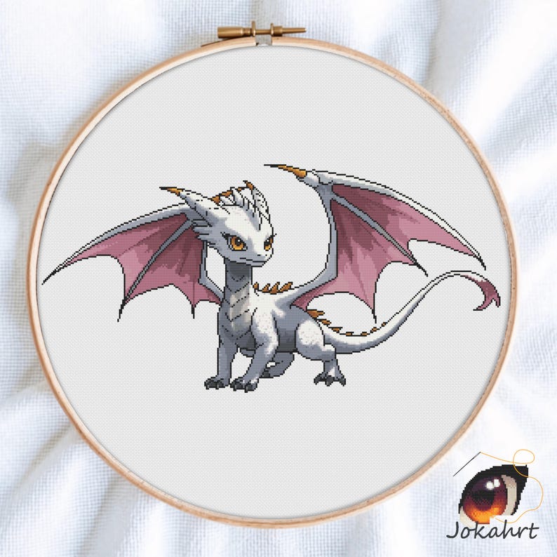 Dragon Cross Stitch Bundle PDF, Fantasy Dragon Pattern Set, Mythical DIY Gift Set, Instant Download image 5