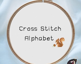 Pixel Art Alphabet Cross Stitch Pattern PDF, Retro Font Embroidery Chart, DIY Personalized Gift, Instant Download