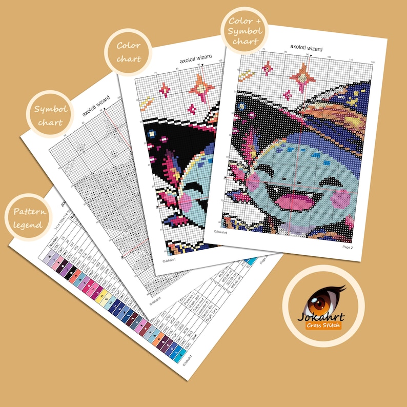 Axolotl Sorcerer Cross Stitch Pattern | PDF Download - Etsy