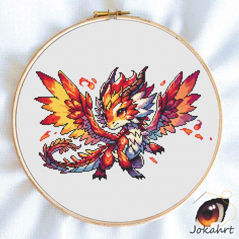 Fire Dragon Cross Stitch Pattern: Mythical Fantasy Design (PDF Download ...