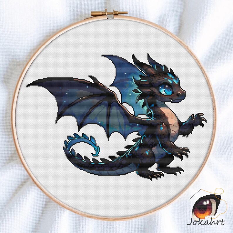 Dragon Cross Stitch Bundle PDF, Fantasy Dragon Pattern Set, Mythical DIY Gift Set, Instant Download image 2