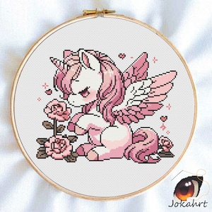 Winged Unicorn Cross Stitch Pattern: Fantasy Pegasus Design (PDF)