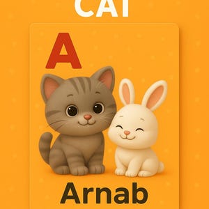 Flashcards do alfabeto malaio | Tema fofo de gatos e animais | Cartões educativos para impressão para crianças pequenas e pré-escolares