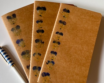 Lined Notebook - Wild Pansy Print - 4x8