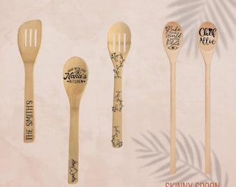 Custom Personalized Engraved Wooden Spoons |Housewarming Gift, Wedding Gift, Monogrammed Gift, Anniversary Gift, Cooking Gift, Kitchen Decor