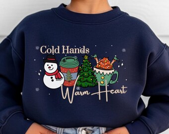 Christmas Sweatshirt for Kids, Snowman, Santa, Merry & Bright, Kids Clothing, Kidcore