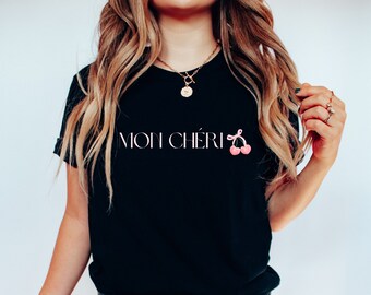 Coquette Shirt, Cherry Shirt, Coquette Clothing, Coquette Tshirt, French Tshirt, Coquette Top, Coquette Bow, Cottagecore Shirt, Bow Shirt