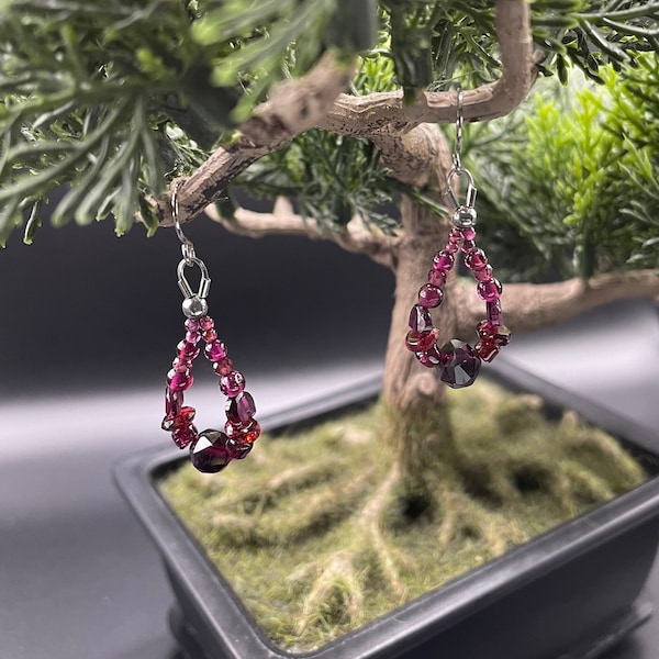 Almondine Garnet Earrings