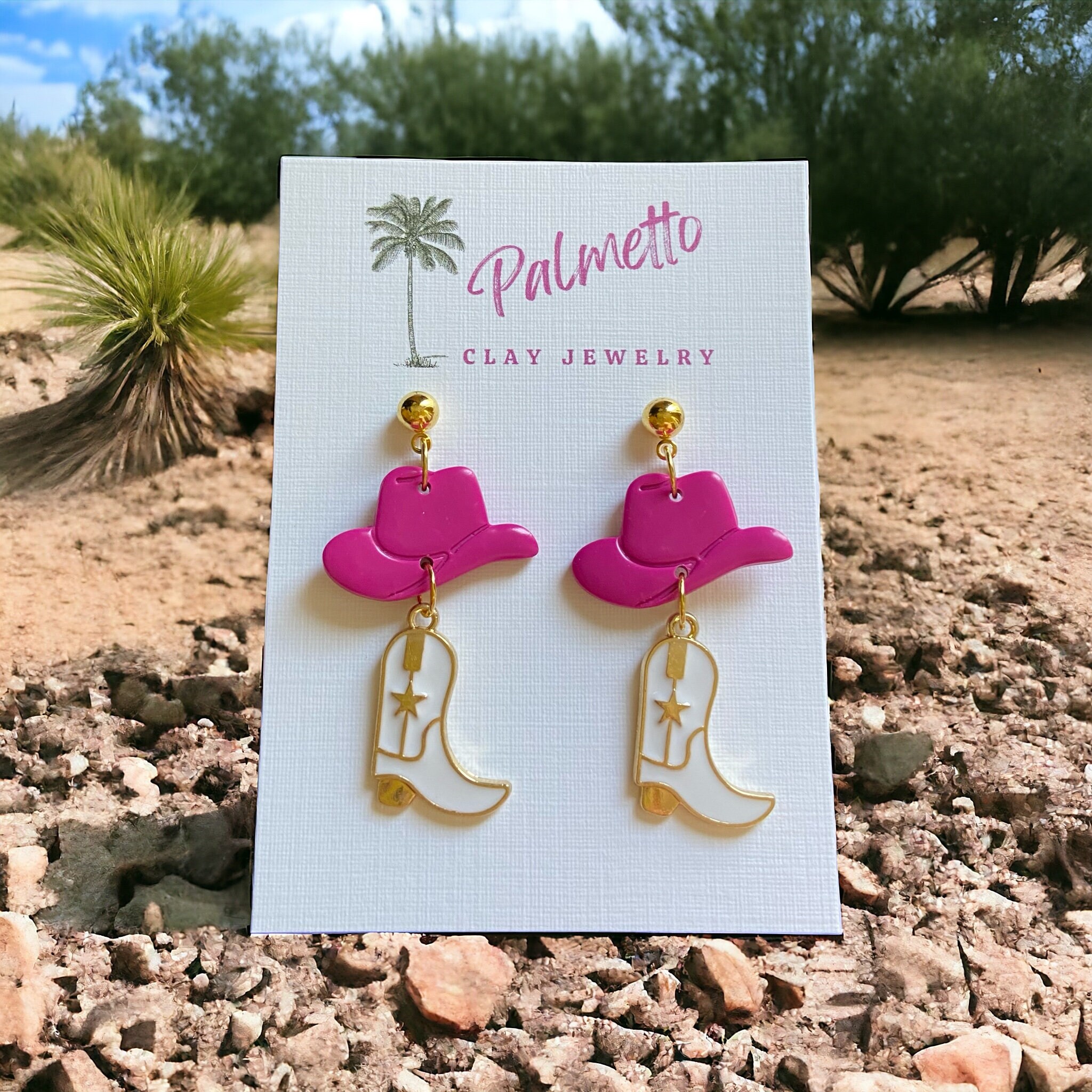 8644 Cowboy Hats For Women With Boots Earrings - Western Cowgirl Hat Cowgirl Hat Dangle - Etsy main image 2