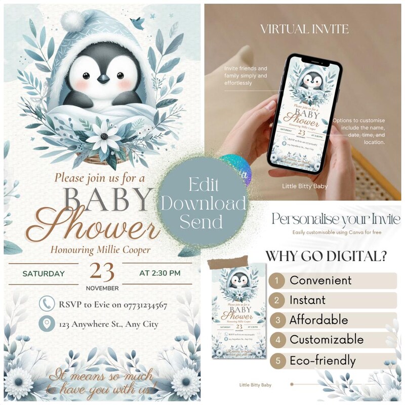 Penguin Baby Shower - Etsy
