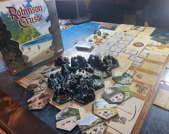 Set of 12 3D PRINTED tiles for the Robinson Crusoe board game
