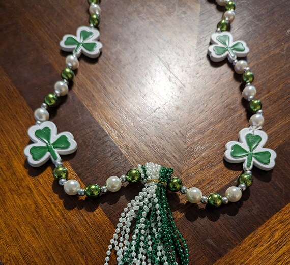 St. Patrick's Day Clover Bead Necklace - image 2