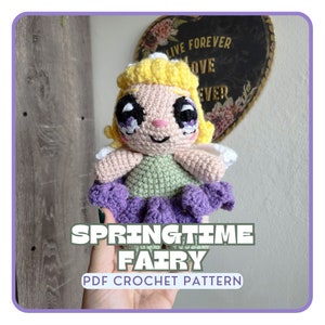 Springtime fairy Amigurumi doll crochet pattern - Cute and easy DIY crochet doll, digital pdf download