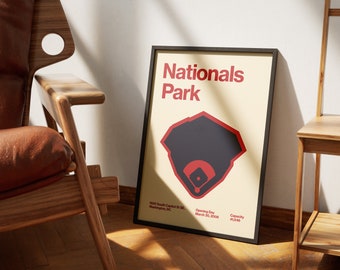 Washington Nationals Poster - Nationals Park Print - MLB Art - Baseball Home Decor - Sports Wall Hanging - Sports Fan Memorabilia