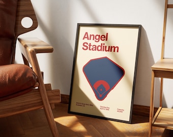Los Angeles Angels Poster - Angel Stadium Print - MLB Art - Baseball Home Decor - Sports Wall Hanging - Sports Fan Memorabilia