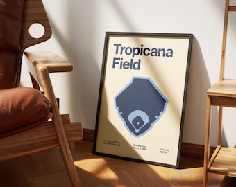 Tampa Bay Rays Poster - Tropicana Field Print - MLB Art - Baseball Home Decor - Sports Wall Hanging - Sports Fan Memorabilia