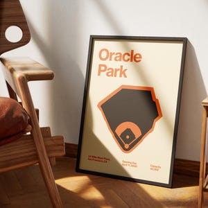 San Francisco Giants Poster - Oracle Park Print - MLB Art - Baseball Home Decor - Sports Wall Hanging - Sports Fan Memorabilia