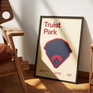 Atlanta Braves Poster - Truist Park Print - MLB Art - Baseball Home Decor - Sports Wall Hanging - Sports Fan Memorabilia