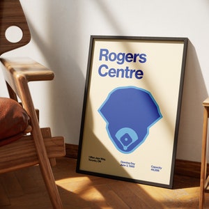 Toronto Blue Jays Poster - Rogers Centre Print - MLB Art - Baseball Home Decor - Sports Wall Hanging - Sports Fan Memorabilia