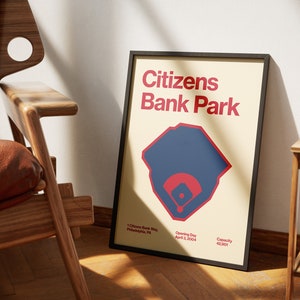 Philadelphia Phillies Poster - Citizens Bank Park Print - MLB Art - Baseball Home Decor - Sports Wall Hanging - Sports Fan Memorabilia