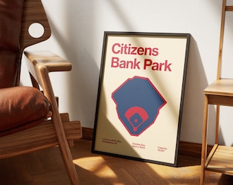 Philadelphia Phillies Poster - Citizens Bank Park Print - MLB Art - Baseball Home Decor - Sports Wall Hanging - Sports Fan Memorabilia