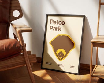 San Diego Padres Poster - Petco Park Print - MLB Art - Baseball Home Decor - Sports Wall Hanging - Sports Fan Memorabilia