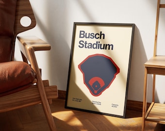 St. Louis Cardinals Poster - Busch Stadium Print - MLB Art - Baseball Home Decor - Sports Wall Hanging - Sports Fan Memorabilia