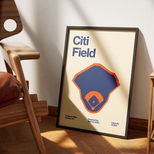 New York Mets Poster - Citi Feild Print - MLB Art - Baseball Home Decor - Sports Wall Hanging - Sports Fan Memorabilia