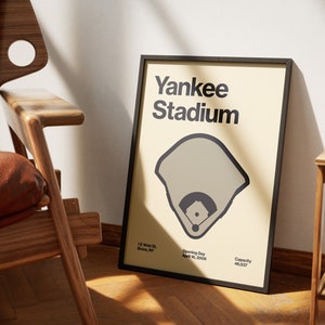 New York Yankees Poster - Yankee Stadium Print - MLB Art - Baseball Home Decor - Sports Wall Hanging - Sports Fan Memorabilia