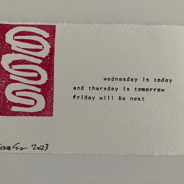 today is wednesday - limited edition, haiku card