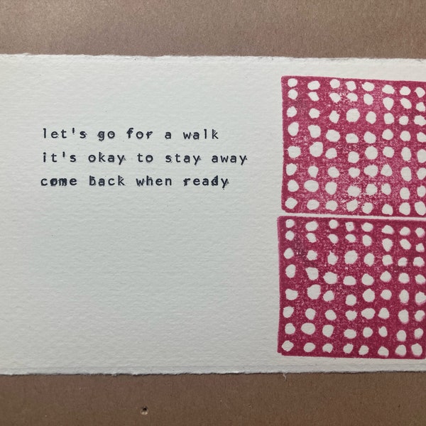 let's go for a walk -  limited edition, haiku card