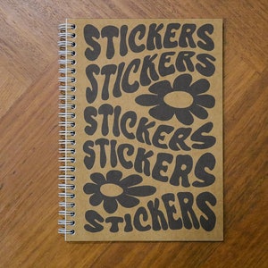 Reusable Sticker Book - Retro Design Kraft Paper Cover Spiral Bound