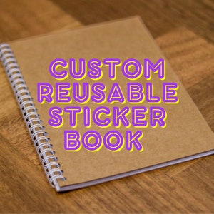 Livre d'autocollants réutilisables personnalisés - Cadeau personnalisé avec couverture en papier kraft avec reliure en spirale