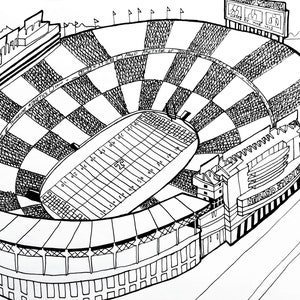 TN Neyland Stadion PNG-bestand | Handgetekende Tennessee UT Vols Stadium vrijwilligers tekenbestand voor Cricut
