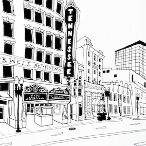 Tennessee Theater PNG handgetekende bestand | Digitale download TN Theater tekening downloaden voor Cricut