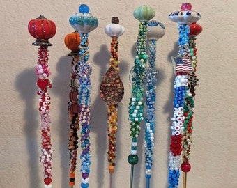 Set of 8 Holiday themed houseplant sticks for houseplants