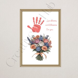 Mother’s Day Handprint Art, DIY Keepsake Gift For Mom, Customizable Family Art, Unique Nursery Wall Decor, Baby Memory Craft