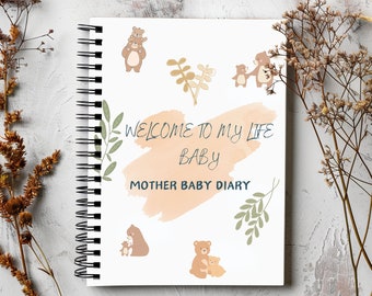 Libro de diario de embarazo, Embarazo semanal, Libro de bebé, Libro de diario de bebé, Regalo personal de bebé