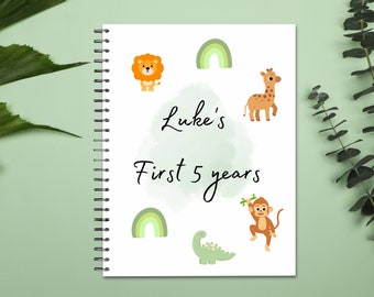 Baby’s First Years Baby Book | From Pregnancy to 5 Years Old | Personalized Baby Memory Keepsake | Instant Download PDF