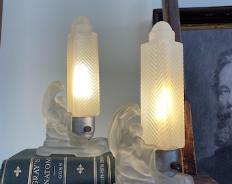 Pair of McKee Fancy Lady Boudior Lamps