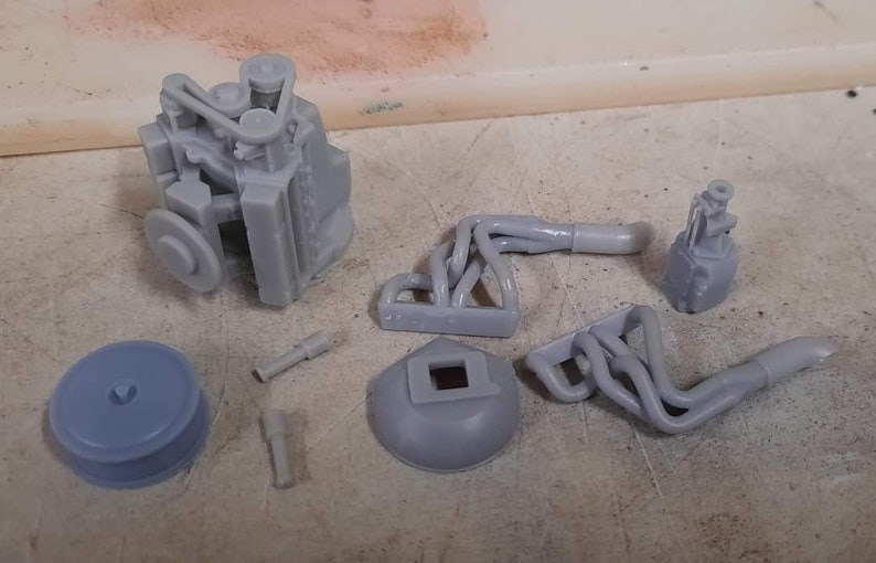 3d Resin Printed Racing Style Engine With Turn Down Headers. - Etsy