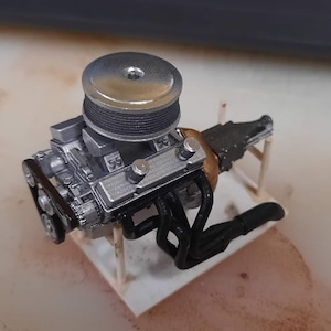 3d Resin Printed Racing Style Engine with Turn Down Headers.